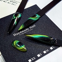 Pigments magnétiques en gel pour ongles effet œil de chat arc-en-ciel 3D, poudre chromée caméléon