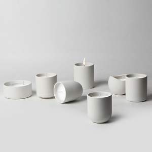 Supports de bougies en céramique de luxe personnalisés, pots en béton mat, gravures colorées, aromathérapie, parfum, logo personnalisé de luxe - Product Image 5