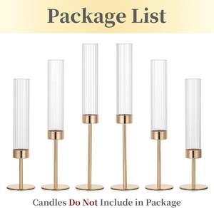 Cheminée mince or bougeoir mariage cône bougeoir avec abat-jour en verre candélabre en métal pièce maîtresse - Product Image 4