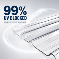 Tôle ondulée transparente de 2 mm et 3 mm pour abri de plateforme ferroviaire, toit d'entrée de tunnel, résistante aux chocs, en polycarbonate ondulé