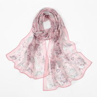 Élégante Écharpe en Georgette à Imprimé Léopard pour Femme, Longue Écharpe Classique, Châle Extérieur Respirant pour Toutes les Saisons et Usage Quotidien