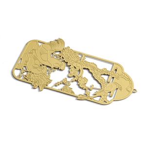 Marcapáginas de Alta Calidad con Diseño de Jaula de Pájaro y Patrón de Gallo y Loro, Color Dorado Resistente a la Corrosión - Product Image 4