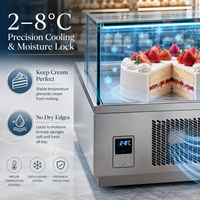 Refrigerador Comercial de Mostrador para Delicatessen, Vitrina Refrigerada con Enfriamiento por Aire para Pasteles y Panadería, para Cafetería y Supermercado