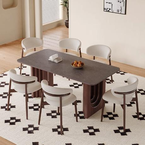 <span class=keywords><strong>Tavolo</strong></span> da Pranzo <span class=keywords><strong>Rettangolare</strong></span> Sospeso in Legno Massello Moderno e Lussuoso con Sedie, Produzione 2026 - Product Image 1