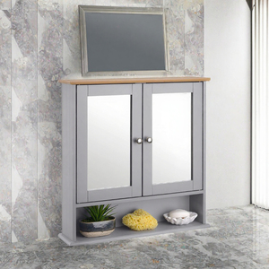 Modern Wooden Wall Mounted <b>Slim</b> Storage Bathroom <b>Cabinets</b> with Mirror for -Apartment and Hotel Use - Product Image 3