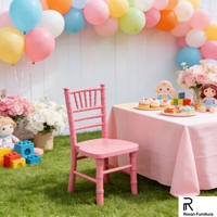 Chaise empilable moderne en résine PP de haute qualité, chaise Chiavari en plastique pour enfants, idéale pour les fêtes d'anniversaire et les banquets d'hôtel