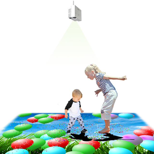 Chariot Kids Interactive Floor Games System Includes Mini Pc,projector,motion Sensor, Interactive Projection Software