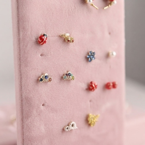 Nuovo Set Espositivo Portatile di Lusso in Velluto Moderno e alla Moda, Serie <span class=keywords><strong>Rosa</strong></span>, Personalizzabile, per Anelli, Orecchini e Collane - Product Image 3