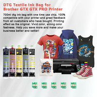 Kemeja Printer DTG seri Brother GTX 700 ML/Bag langsung ke tas tinta garmen dengan Chip Pro B Bulk 600 422 423 425 Printer