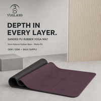 Tapis de yoga Yugaland en PU sablé numérique de qualité supérieure 183*68cm, tapis d'entraînement en caoutchouc pour salle de sport professionnelle