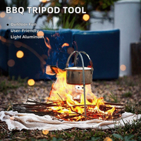Trépied de camping compact et léger en acier inoxydable de 8 mm d'épaisseur, 600 g, étanche, pour 1 personne, idéal pour la cuisson, les pique-niques, les barbecues et toutes les occasions.