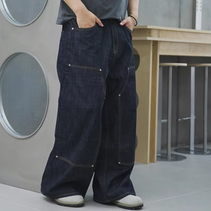 Manufacturer Customize 100% Cotton 14 Oz Black Baggy Selvage Denim <b>Jeans</b> - Product Image 3