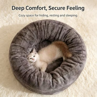 Coussin de lit pour animaux de compagnie en velours pelucheux, solide, luxueux, moderne, universel quatre saisons, pour chien et chat, avec housse amovible et lavable, emballage en boîte