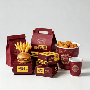 Boîte d'emballage personnalisée pour poulet frit, carton alimentaire à emporter, <span class=keywords><strong>hot</strong></span>-dog coréen à emporter, burger français, boîte en papier pour poulet frit, restauration rapide - Product Image 1