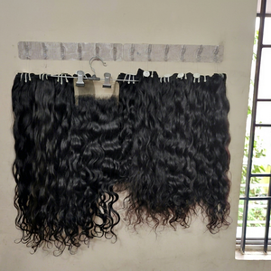 Extensiones de Cabello Remy 100% Naturales de la India, Calidad Virgen, Textura Ondulada Natural, Color Marrón, 100g, Trama Individual - Product Image 1