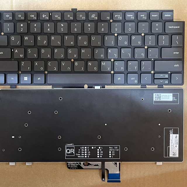Wholesale Laptop Keyboard replacement for 7430 7440 7450 7540 7640 7650 7340 Hebrew Layout Black Keyboard with backlit
