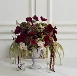 Guirlande de fleurs artificielles Anthurium, Calla et Amarante, toucher réel, pour centre de table, couleur bordeaux, idéale pour l'automne - Product Image 1
