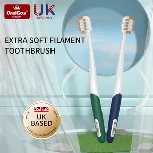 OralGos royal brosse à dents extra douce pour adultes brosse à dents de luxe brosse à dents manuelle à filament ultra souple personnalisée premium pack de 5