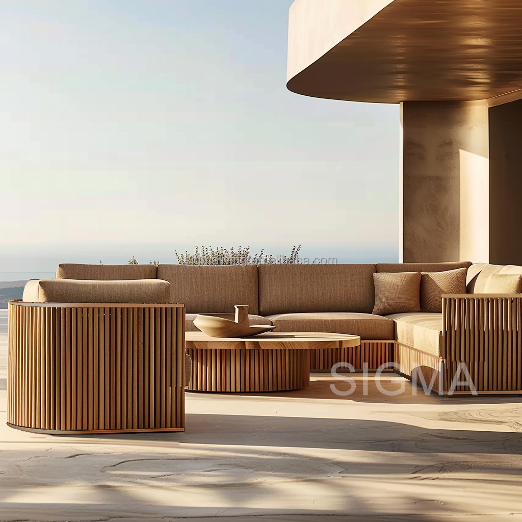 Patio Garden Teak Wood Couch Sets All Weather Teak Solid Wood Sofa Outdoor Furniture Garden Sofa Set