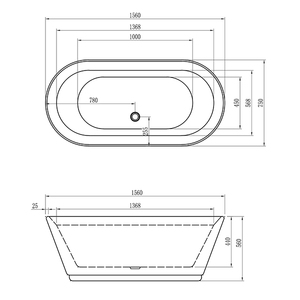 Aifol Moderne Commerciële 56 Inch 1700Mm 1.7M Vrijstaande Badkuipen Acryl Badkamer Diepe Inweken Douche Bad - Product Image 5