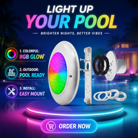Moderne Runde Farbwechselnde IP68 Wasserdichte 12V Eingangsspannung LED Unterwasser-Vinyl-Liner Schwimmbadbeleuchtung
