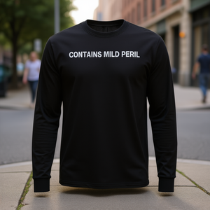 Maglietta a maniche lunghe Mild Peril, nera, girocollo, unisex per adulti, promozionale - Product Image 3