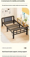 Lit simple pliable 1,5 m pour usage domestique, lit d'appoint temporaire pour adulte 1,2 m, lit simple en fer pour dortoir, chambre principale, location, pliable