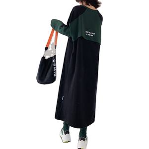 Tendenza <span class=keywords><strong>di</strong></span> alta qualità all'ingrosso autunno Casual lungo <span class=keywords><strong>felpa</strong></span> donna moda oversize <span class=keywords><strong>cotone</strong></span> Maxi <span class=keywords><strong>abiti</strong></span> con cappuccio - Product Image 1