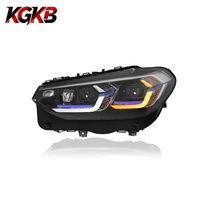 Ensemble de phares LED KGKB pour BMW X3 G01 G08 X4 G02 25i 2018-2021, style sourcil bleu, double couleur, lentille de projecteur DRL, Plug & Play