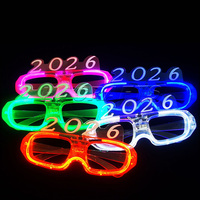 Lunettes en plastique LED en gros avec flash électronique, accessoires de décoration de fête de Noël à la mode, accessoires d'ambiance 2025