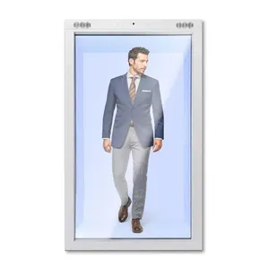 86 Inch Human Size Interactive Transparent LCD Showcase 3D Hologram Box Touchscreen Holo Portrait Real Time Projection