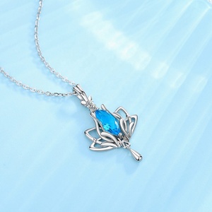 925 sterling argento <span class=keywords><strong>di</strong></span> cristallo blu zircone cubico dainty <span class=keywords><strong>di</strong></span> yoga <span class=keywords><strong>di</strong></span> <span class=keywords><strong>loto</strong></span> <span class=keywords><strong>collana</strong></span> del pendente del <span class=keywords><strong>fiore</strong></span> - Product Image 5