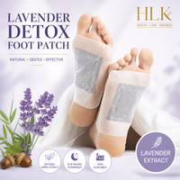 Patchs détoxifiants pour les pieds à la lavande HLK, extrait d'herbes naturelles, 6-8 heures, sans médicament, doux, pour un meilleur sommeil, OEM ODM, logo personnalisé