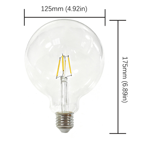 <span class=keywords><strong>Dimmable</strong></span> PF>0.9 nhấp nháy miễn phí dẫn đèn dây tóc G125 6W rõ ràng Frost ES lớp phủ - Product Image 4
