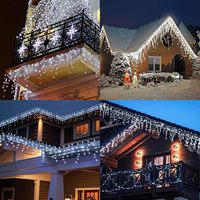 Guirlande lumineuse de Noël imperméable, lumières de fée de rideau de glaçons pour la décoration de la maison, décoration suspendue en extérieur