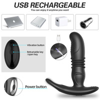 Vibrateur anal à poussée, masseur de prostate, double moteur, jouet anal, télécommande, masseur de prostate vibrant avec anneau pénien