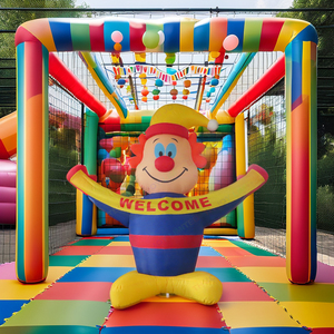 3m de altura gigante inflable bienvenida Joker dibujos animados <span class=keywords><strong>con</strong></span> luz LED colorido globo de payaso para eventos de publicidad al aire libre - Product Image 4