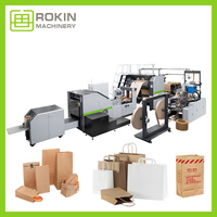Machine de fabrication de sacs en papier ronds entièrement automatique ROKIN avec comptage automatique, équipement de fabrication de sacs de courses en papier