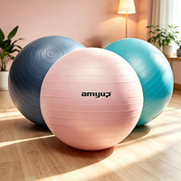 Ballon de yoga rond Aimai en PVC épaissi anti-explosion 55cm/65cm/75cm avec pompe et bouchon inclus pour exercices prénatals et entraînement des enfants