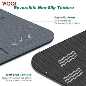 Esterilla de yoga Woqi de 6 mm de grosor, material TPE antideslizante, rectangular, para fitness, ejercicios de pilates, para entrenamiento en casa o gimnasio. - Product Image 1