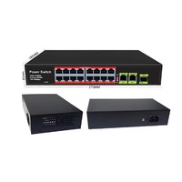 OEM 16-Port POE Ethernet Gigabit Switch dengan Port SFP untuk IP kamera & sistem CCTV
