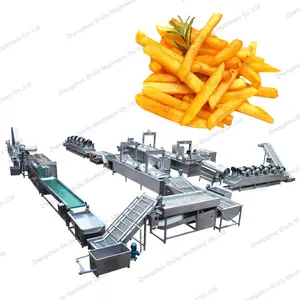 Línea de procesamiento automática de patatas fritas, suministro de fábrica, línea de producción de patatas fritas