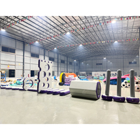 Obstacles gonflables Ninja Warrior personnalisés en Drop Stitch, piliers suspendus, module de balançoire pour parc intérieur