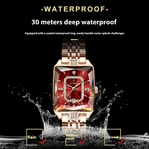 Poedagar 785 <span class=keywords><strong>Orologio</strong></span> <span class=keywords><strong>Elegante</strong></span> da <span class=keywords><strong>Donna</strong></span> Impermeabile con Data Orologi Rettangolari al Quarzo in Acciaio Inox - Product Image 2