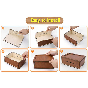 Tirelire en bois pour adultes et adolescents, coffre-fort à monnaie réutilisable, avec compteur de billets, écologique, solide, décorative, cadeau - Product Image 6