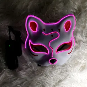 Miễn Phí Mẫu Cosplay Led Mèo Mặt Nạ Mặt Nạ Lễ Hội Halloween Đầy Đủ Glow Mặt Nạ
