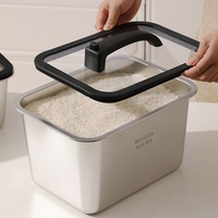 Maxcook Nouveauté : Contenant alimentaire en acier inoxydable 304 pour cuisine, distributeur de riz, boîte de rangement pour céréales