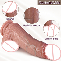 1,21 Pfund Dicker Realistischer Stoßdildo Vibrator mit Saugnapf 10 Vibrationsmodi 7 Stoßmodi 42°C Heizfunktion G-Punkt Sexspielzeug Consolador