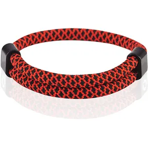 Customized Logo paracord shoelace Men Adjustable Nautical Braided Rope Shoelaces Bracelet