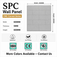 Panneau mural SPC CNC pour salle de bain et appartement, texture marbre, étanche, ignifuge, anti-moisissure, rainuré et langueté, 4 mm, personnalisé OEM ODM, vente en gros